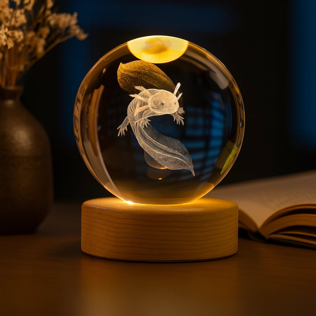 Axolotl Crystal Ball Lamp