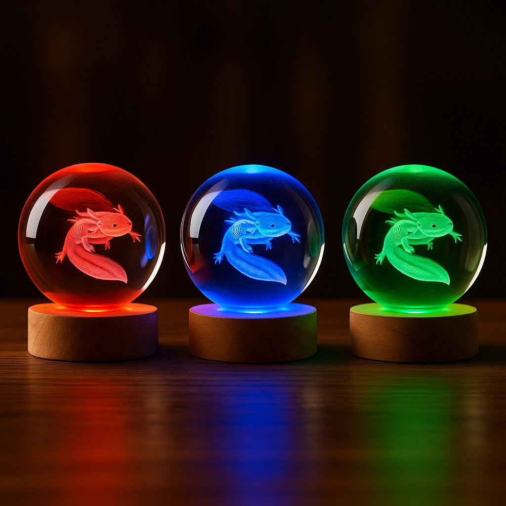 Axolotl Crystal Ball Lamp