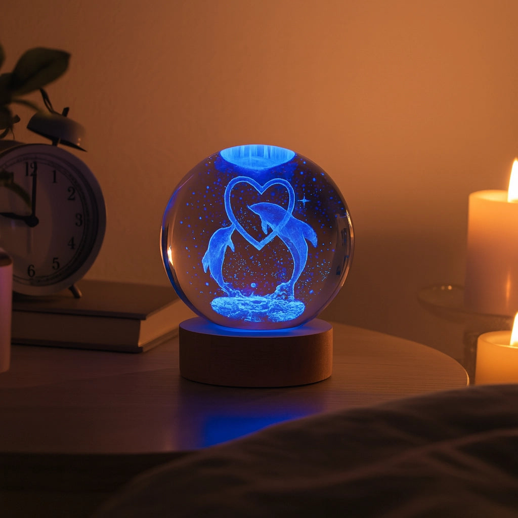 Dolphin Crystal Ball Lamp