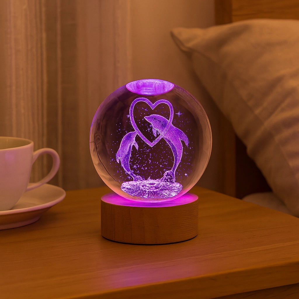 Dolphin Crystal Ball Lamp