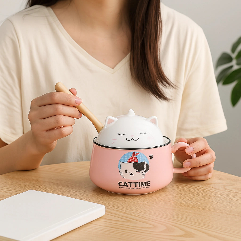 Cute Cat Ramen Bowl Set