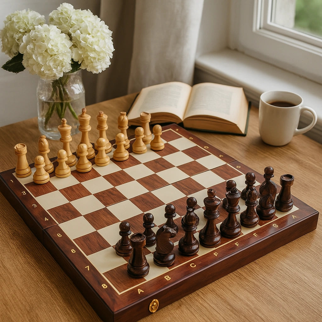 Walnut Folding Chess Set