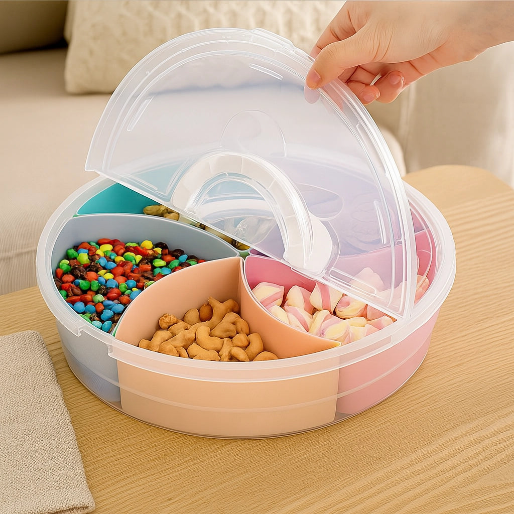 Circle Fruit & Snack Tray with Lid