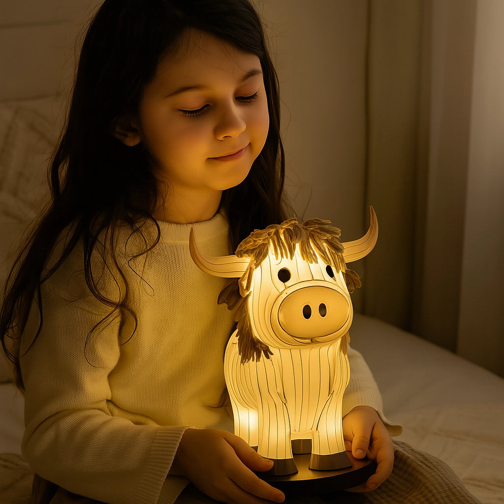 Highland Cow Resin Table Lamp