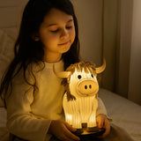 Highland Cow Resin Table Lamp
