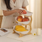 Three-Tier Ceramic Fruit Bowl