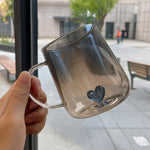 3D Heart Design Glass Cup