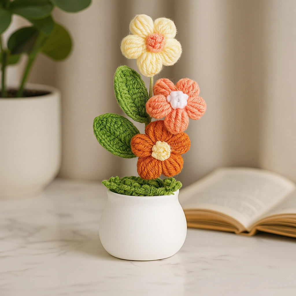 Crochet Flower Potted Plant