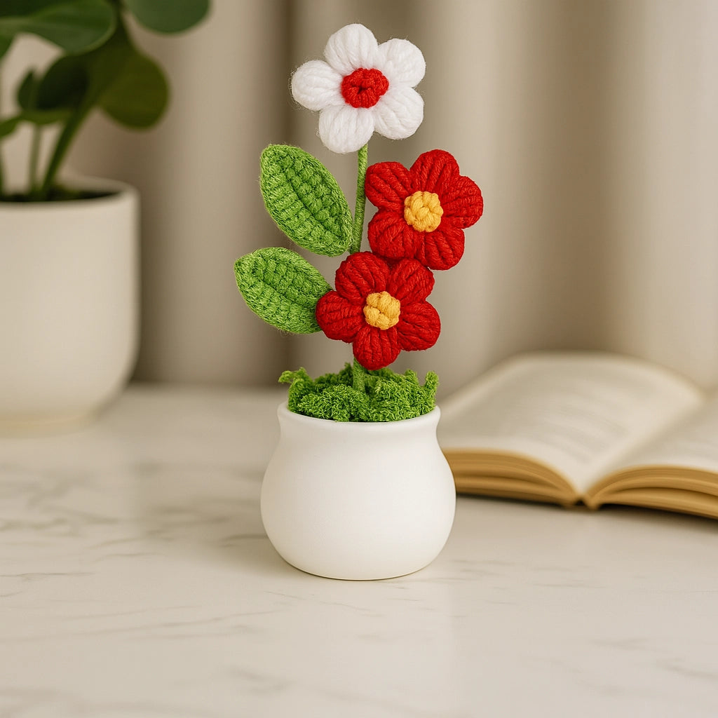 Crochet Flower Potted Plant