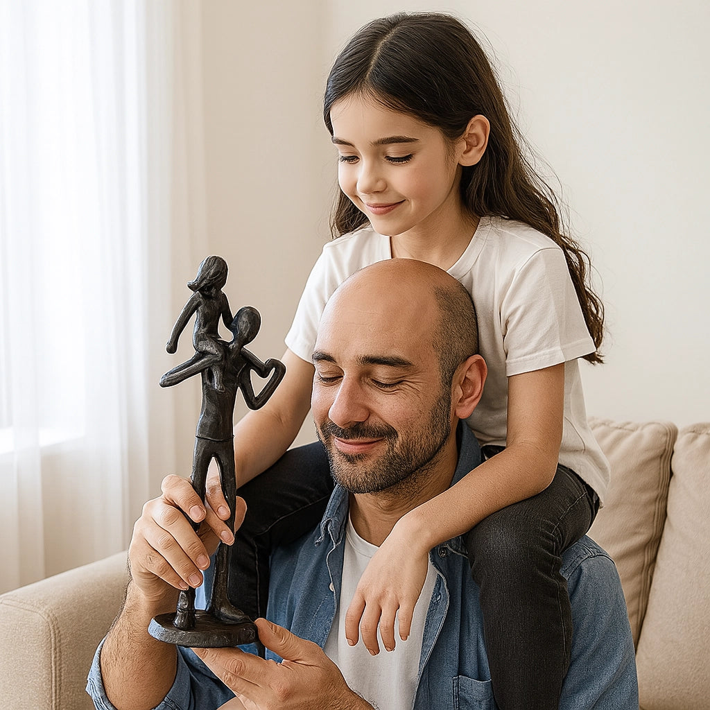 Dad & Daughter Iron Figurine