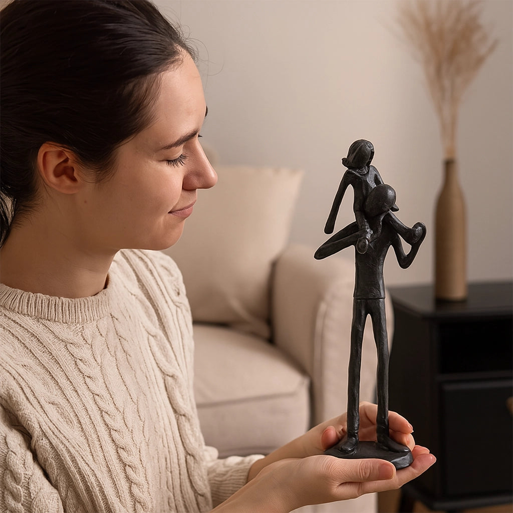 Dad & Daughter Iron Figurine