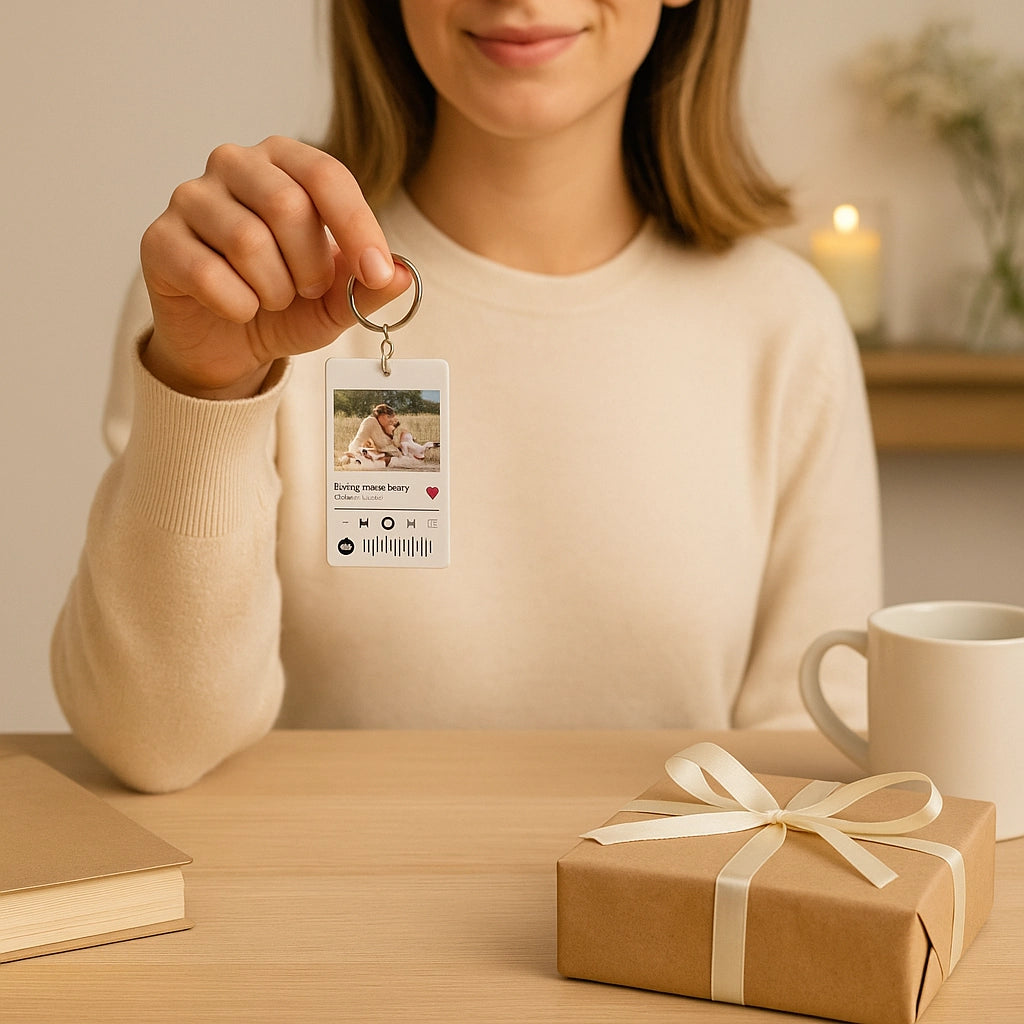 Custom Couple Photo Keychain