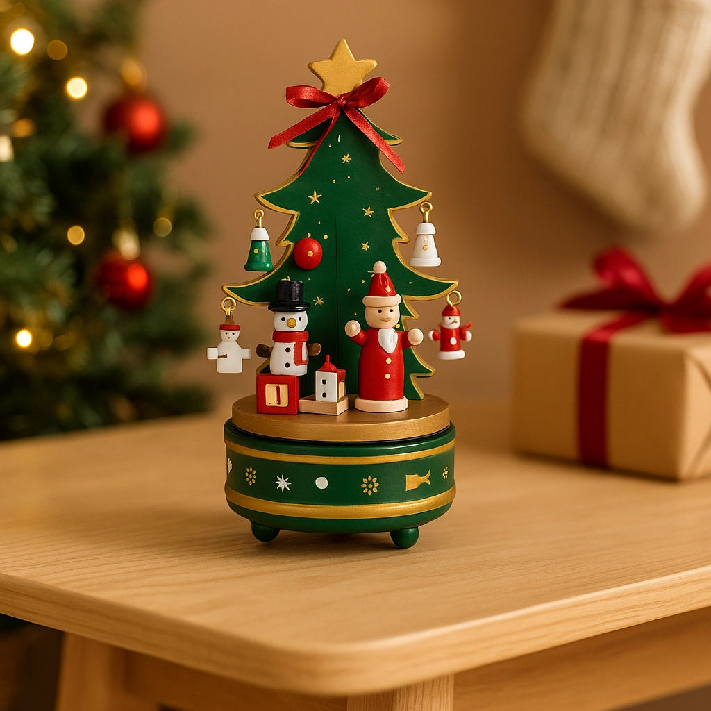 Wooden Christmas Music Box Collection