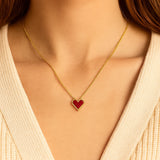 Dainty Red Heart Necklace