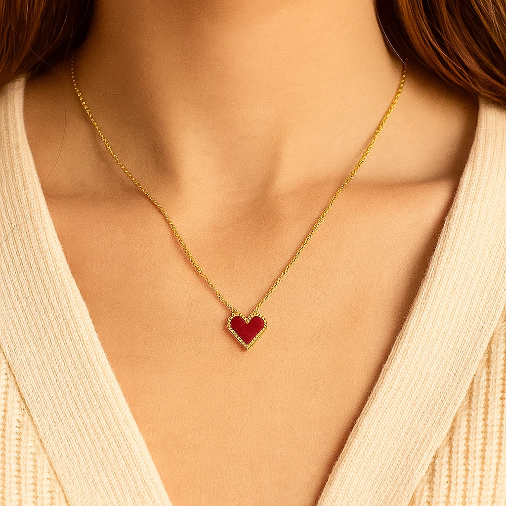 Dainty Red Heart Necklace