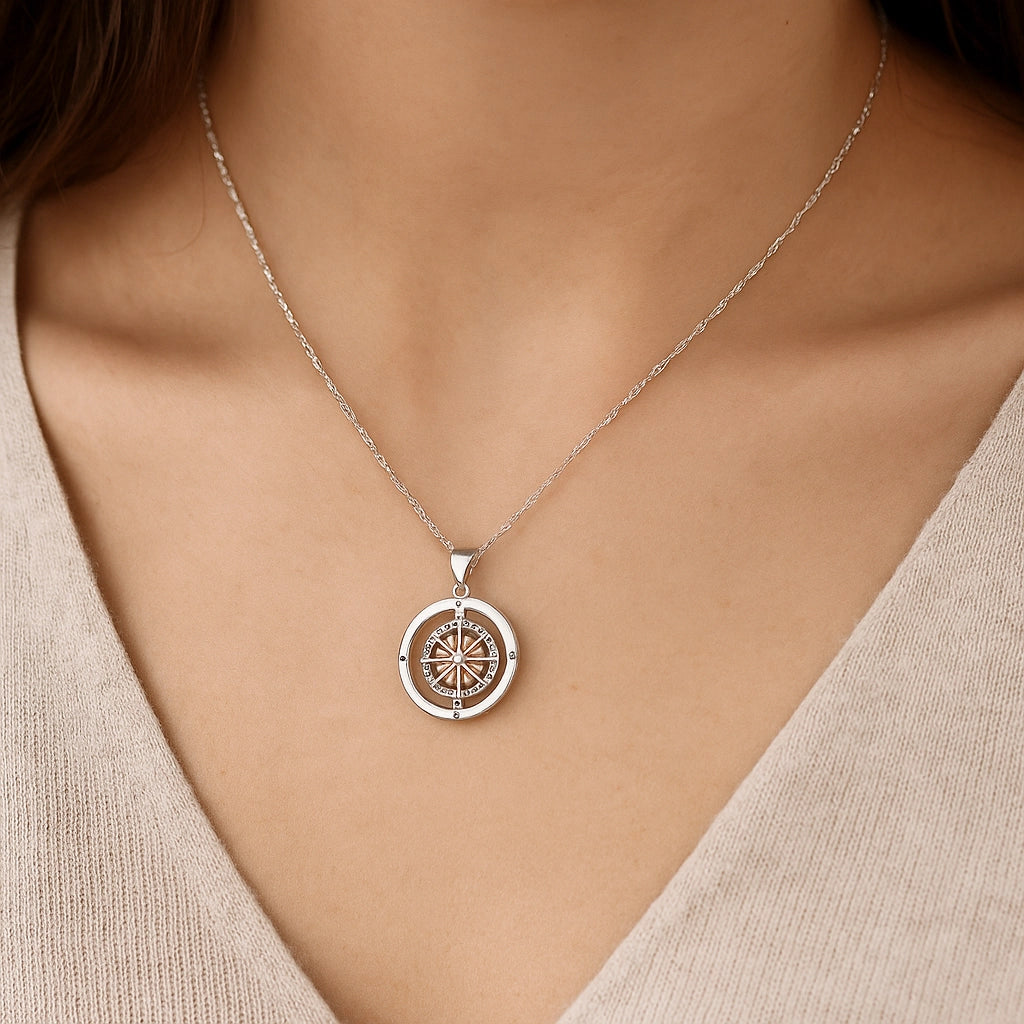 Inspirational Compass Pendant Necklace