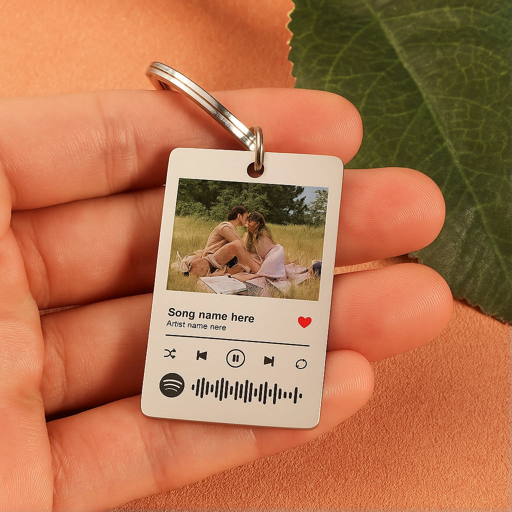 Custom Couple Photo Keychain