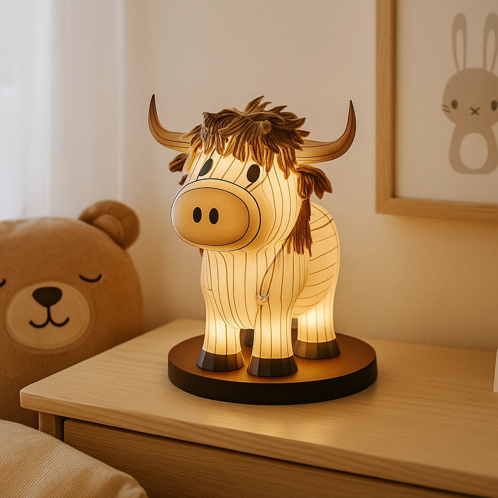 Highland Cow Resin Table Lamp