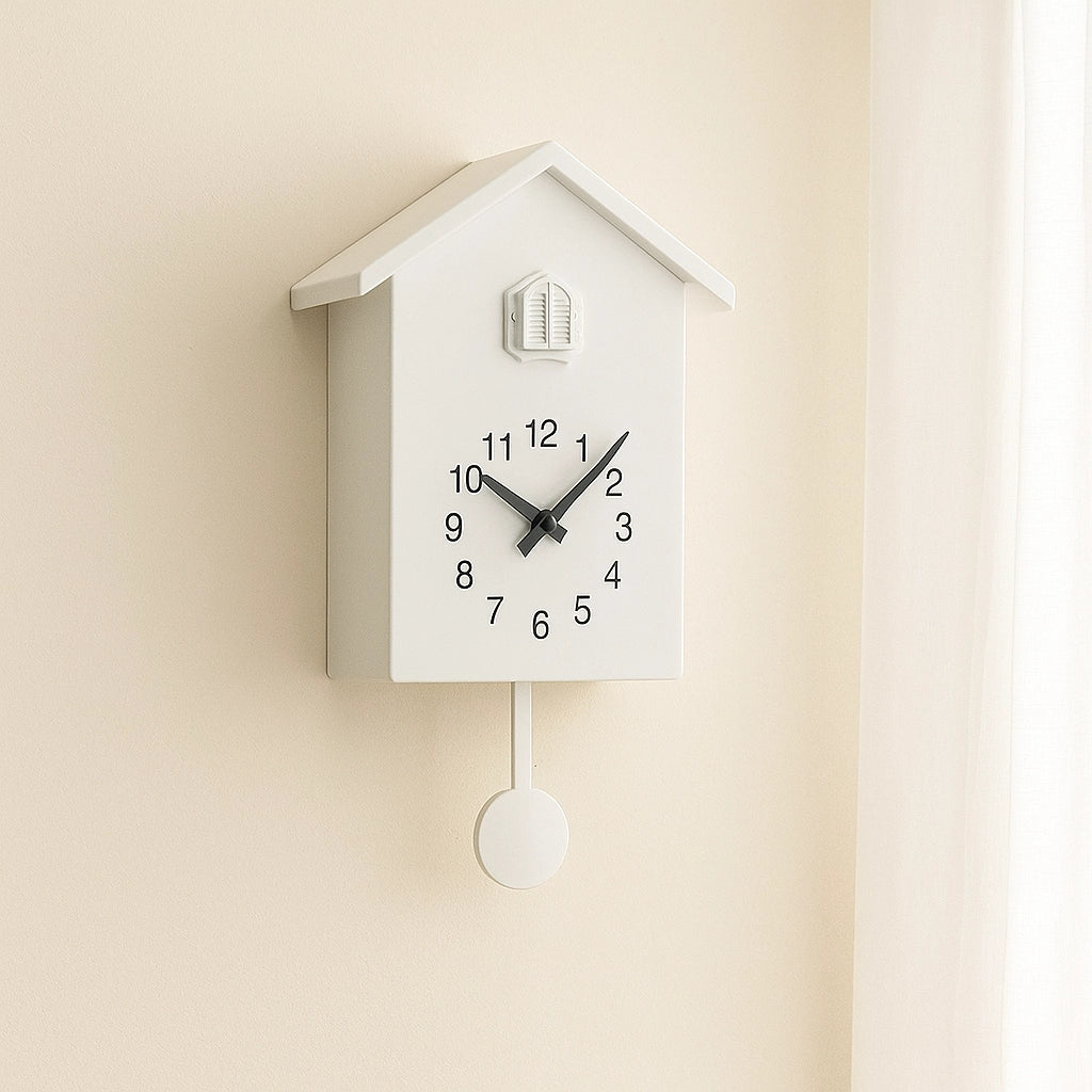 Nordic Birdhouse Wall Clock