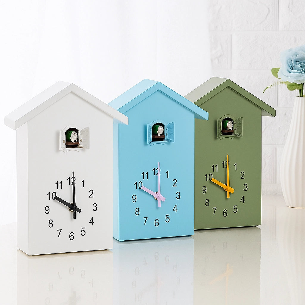 Nordic Birdhouse Wall Clock