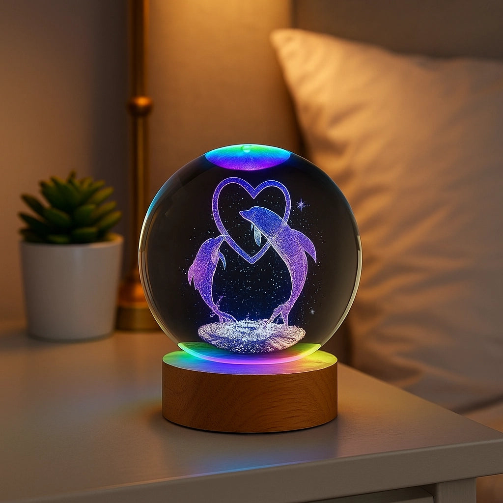 Dolphin Crystal Ball Lamp