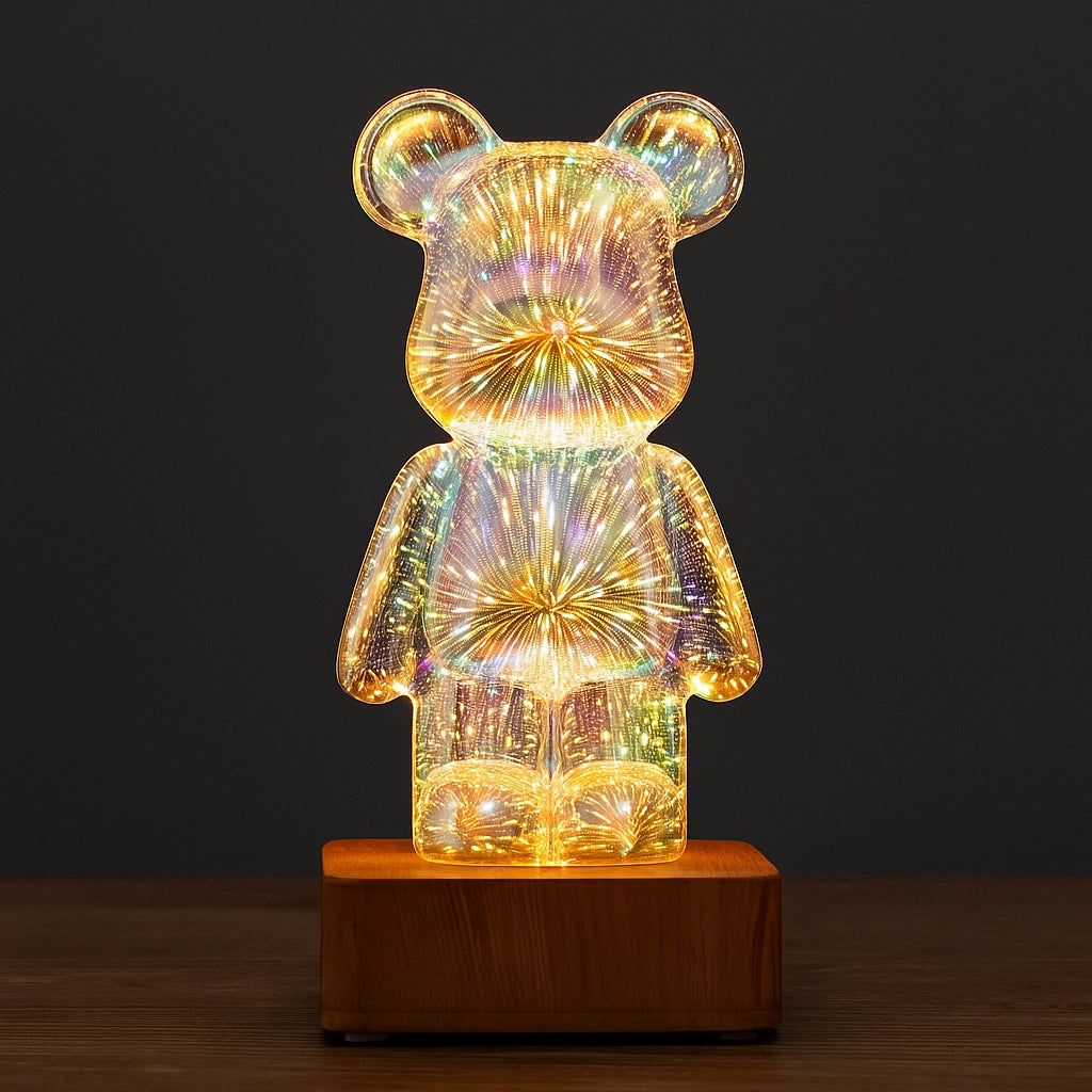3D LED Bear Fireworks Lamp