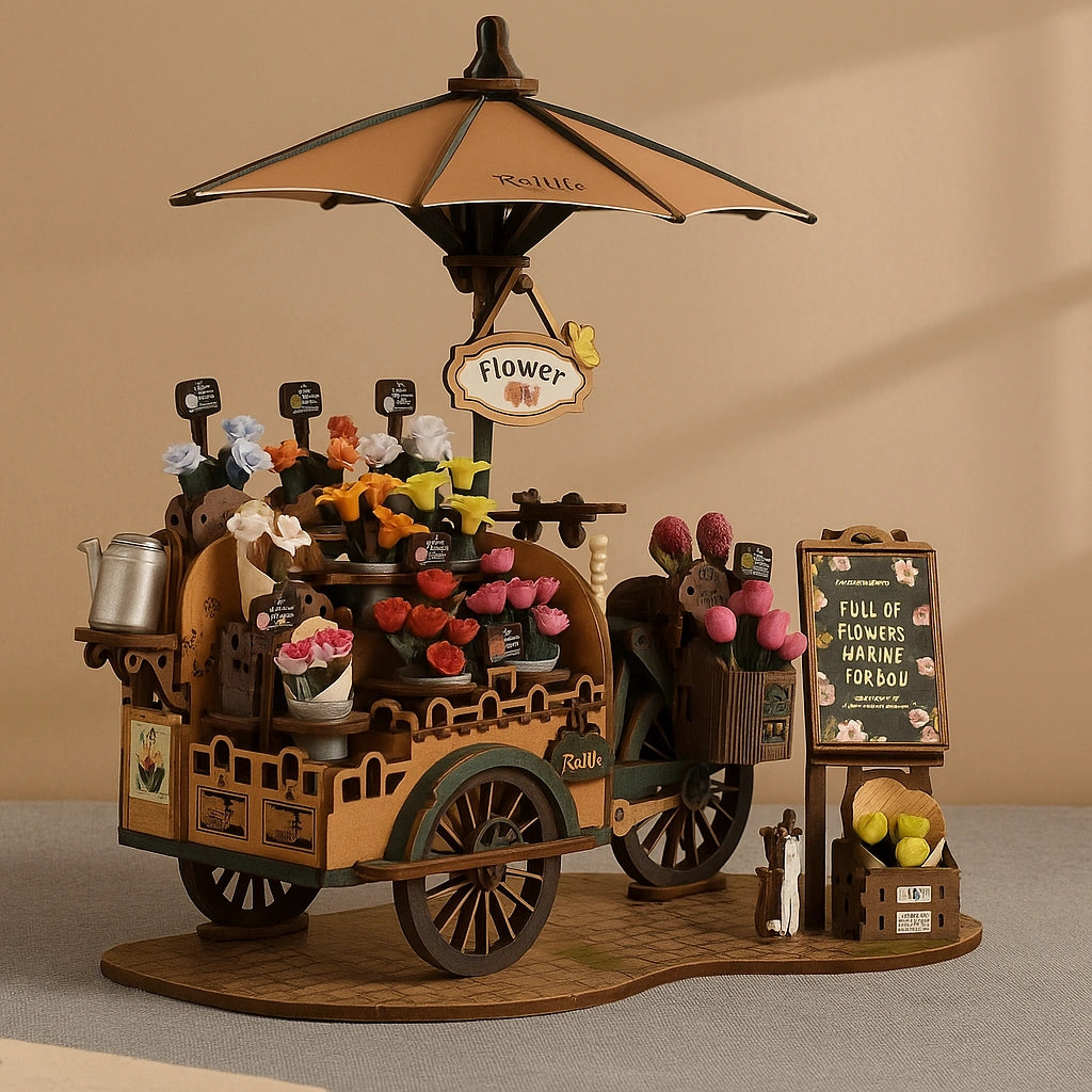 Wooden Flower Cart Puzzle