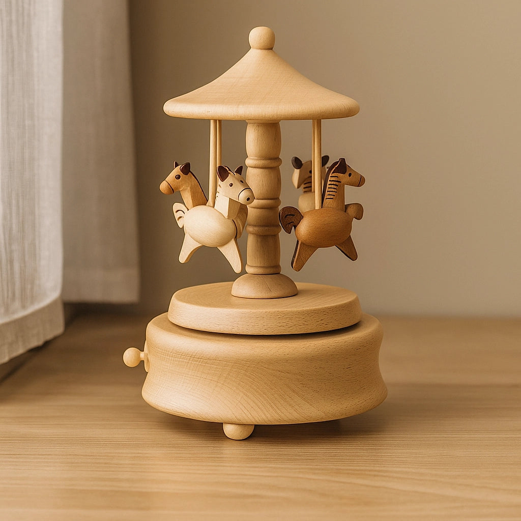 Wooden Carousel Music Box