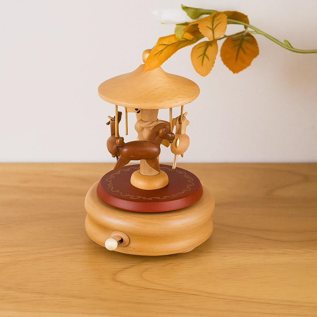Wooden Carousel Music Box