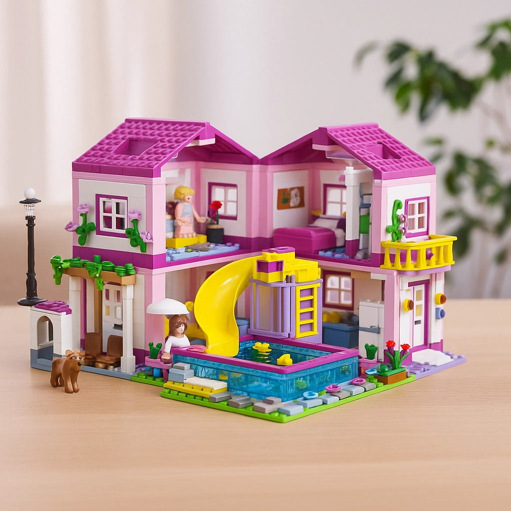 Pink Summer Villa Building Set