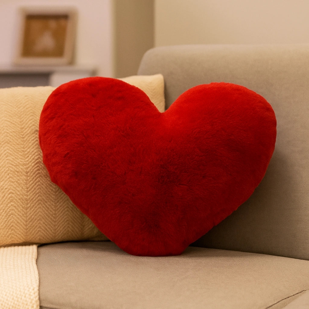 Heart-Shaped Fluffy Pillow