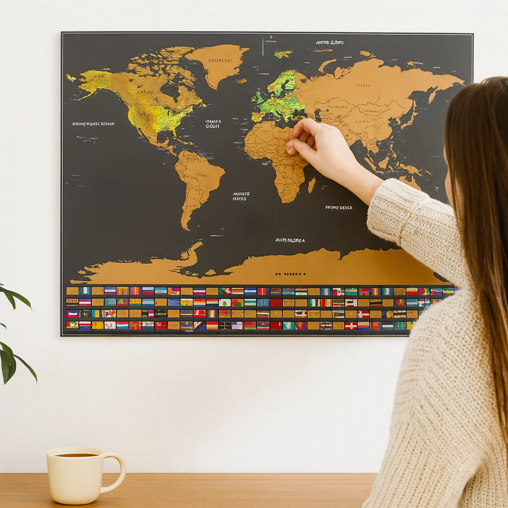 Scratch-Off World & USA Map Set