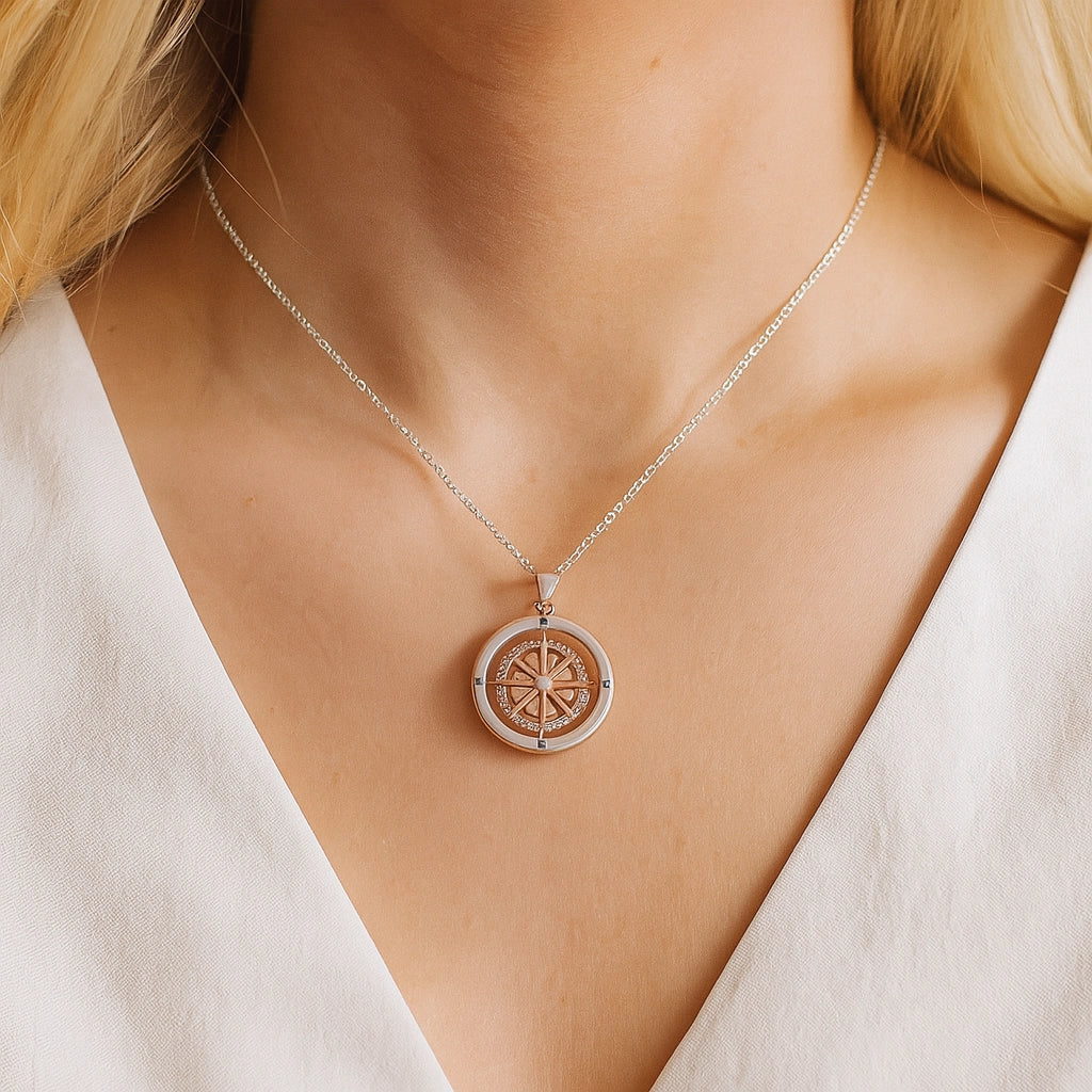 Inspirational Compass Pendant Necklace