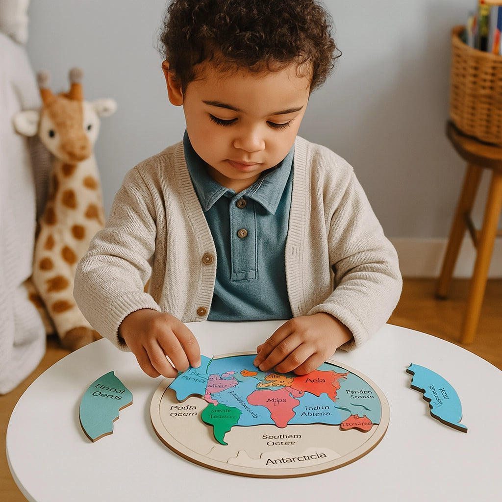 Wooden World Map Puzzle