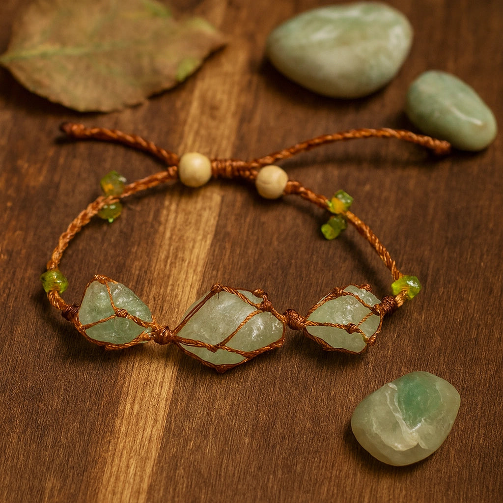 Fluorite Gemstone Jewelry Set