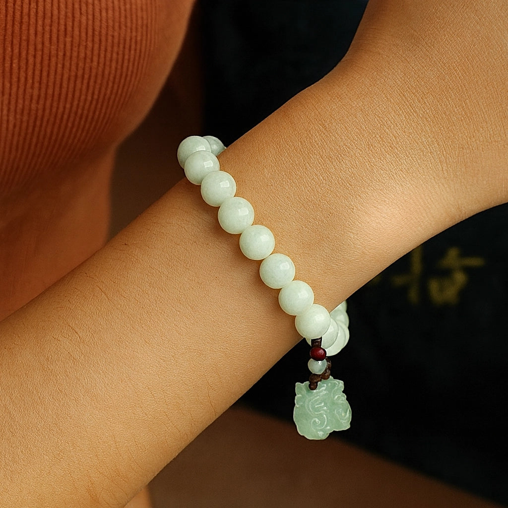 Natural Jade Bead Bracelet