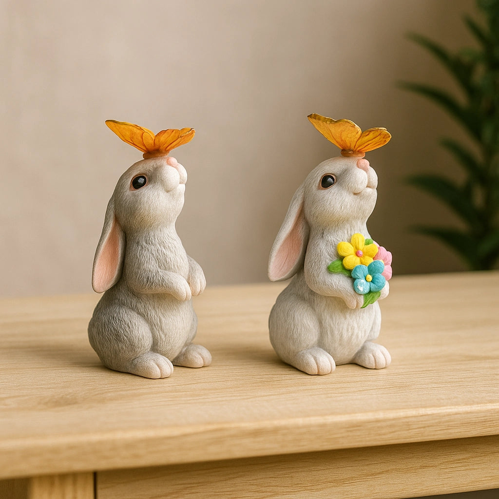 Solar Bunny Garden Statue