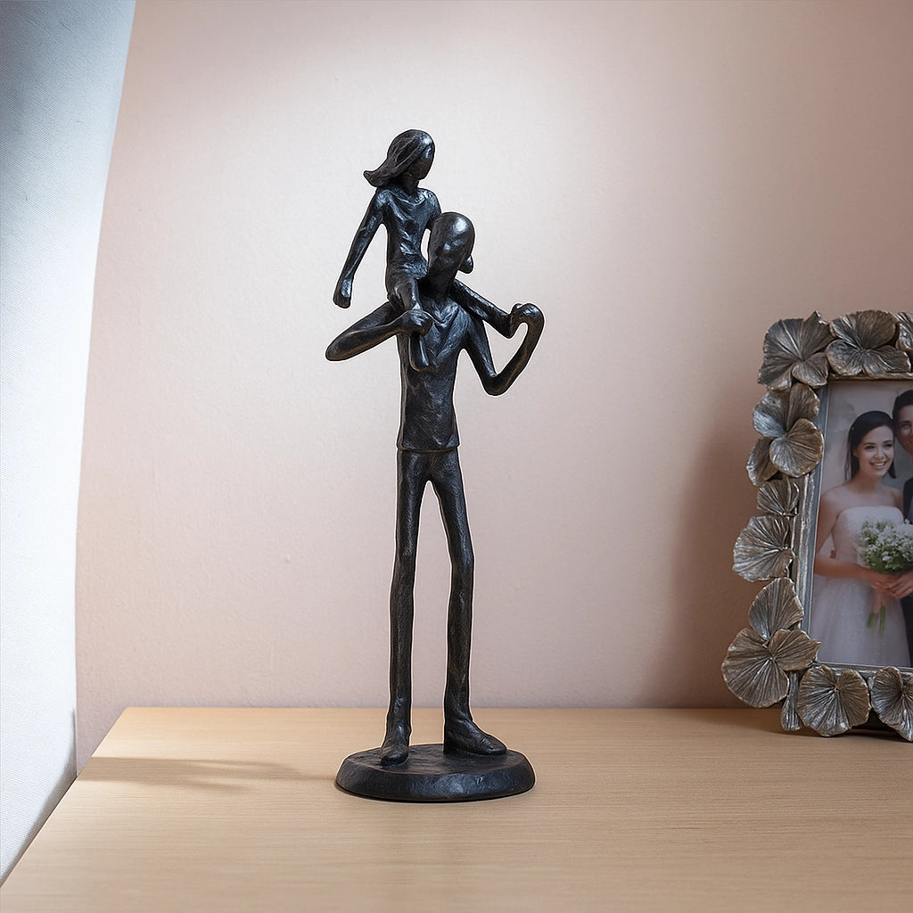 Dad & Daughter Iron Figurine
