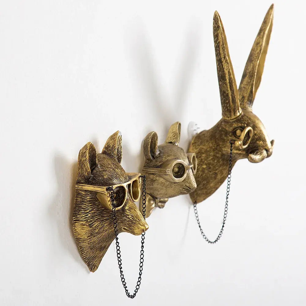 Gold Animal Wall Sculpture Set