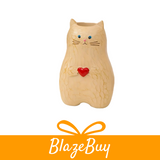 Handmade Wooden Cat Vase