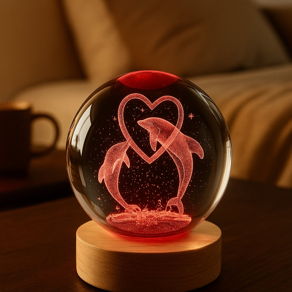 Dolphin Crystal Ball Lamp
