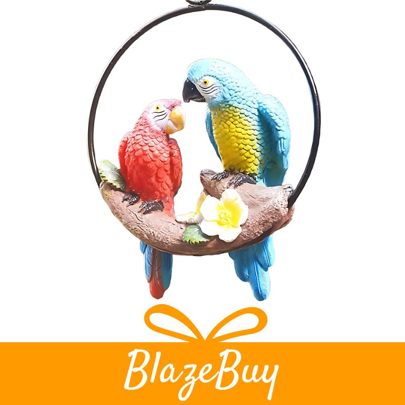 Hanging Parrot Garden Sculpture