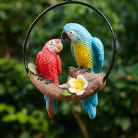 Hanging Parrot Garden Sculpture