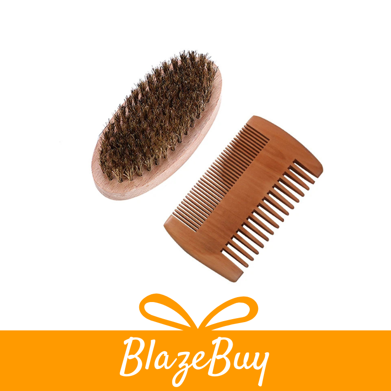 Beard Brush & Dual Comb Set