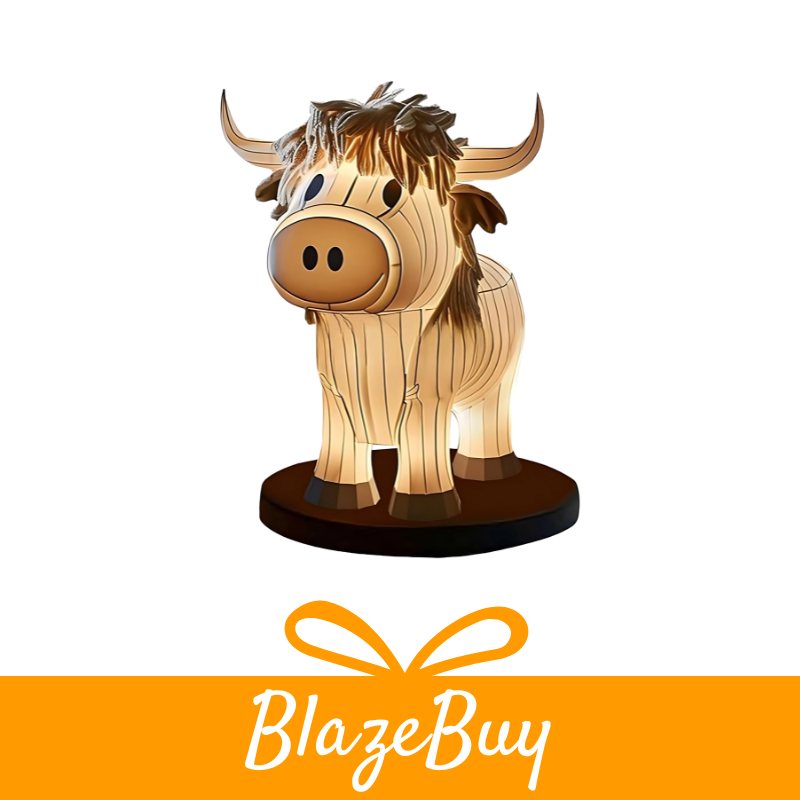 Highland Cow Resin Table Lamp