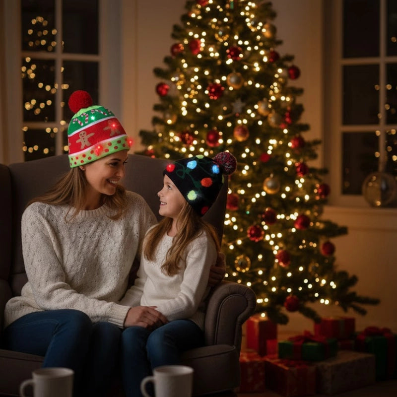 LED Christmas Beanie Duo