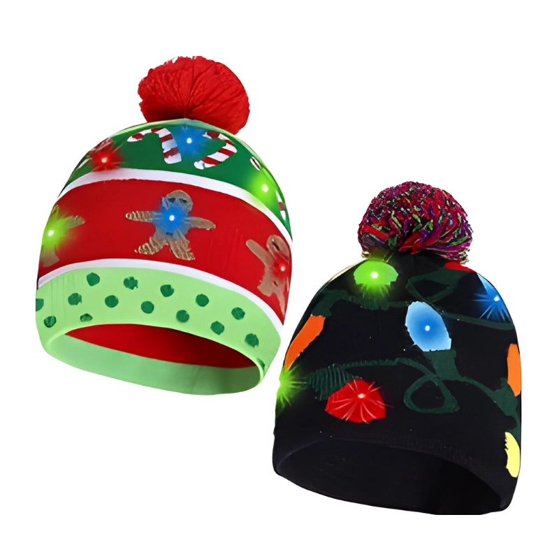 LED Christmas Beanie Duo