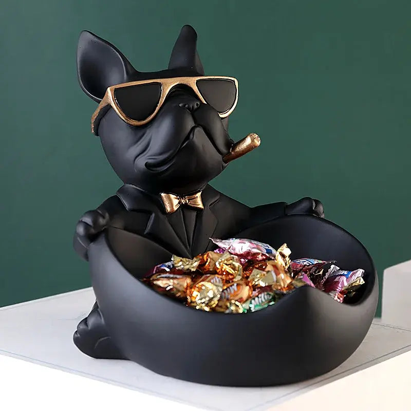 French Bulldog Bowl Sculpture Set