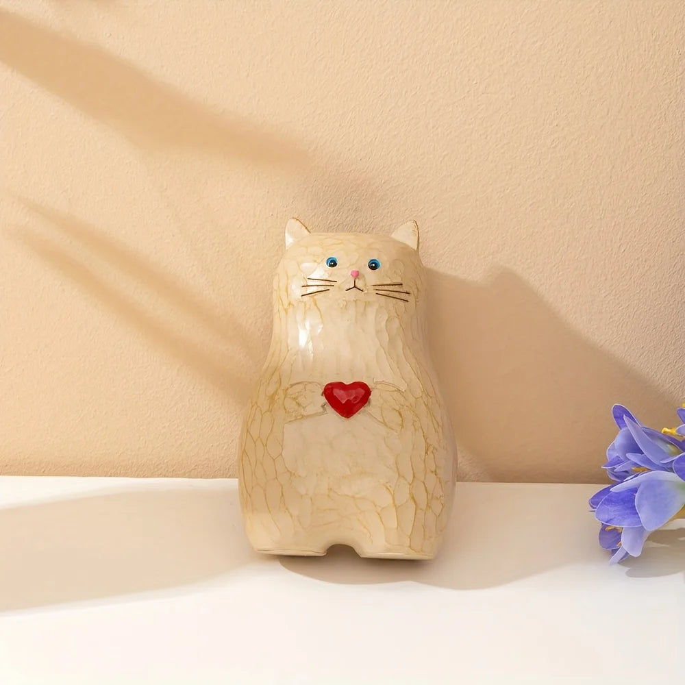 Handmade Wooden Cat Vase