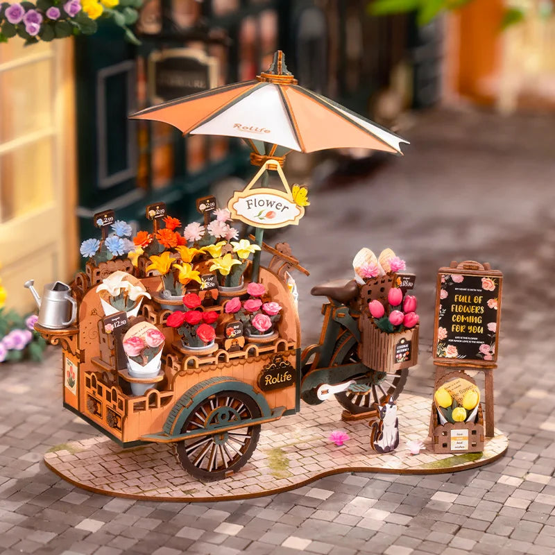 Wooden Flower Cart Puzzle